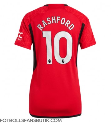 Manchester United Marcus Rashford #10 Replika Hemmatröja Damer 2023-24 Kortärmad